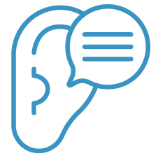 Pictogramme de la proximité et de l'écoute